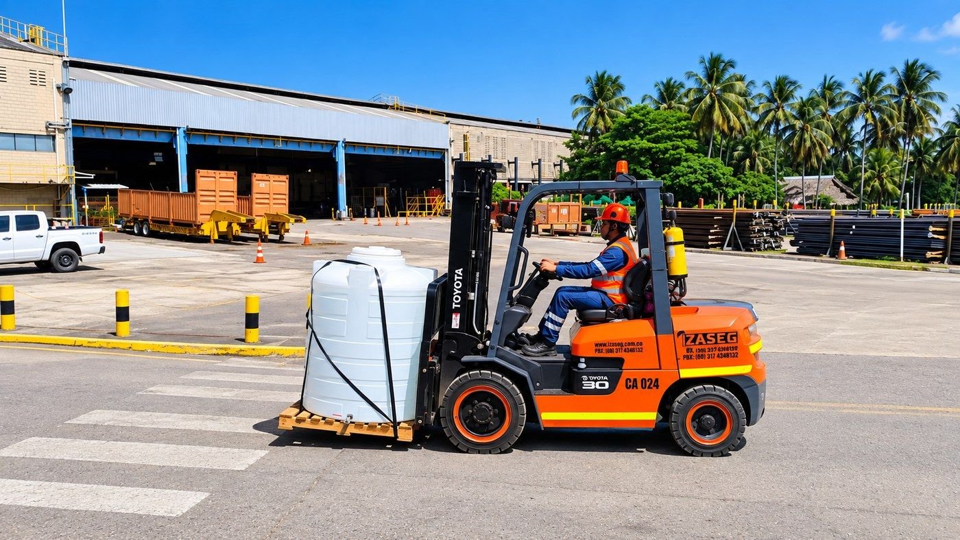 Montacargas de IZASEG: traslado de materiales